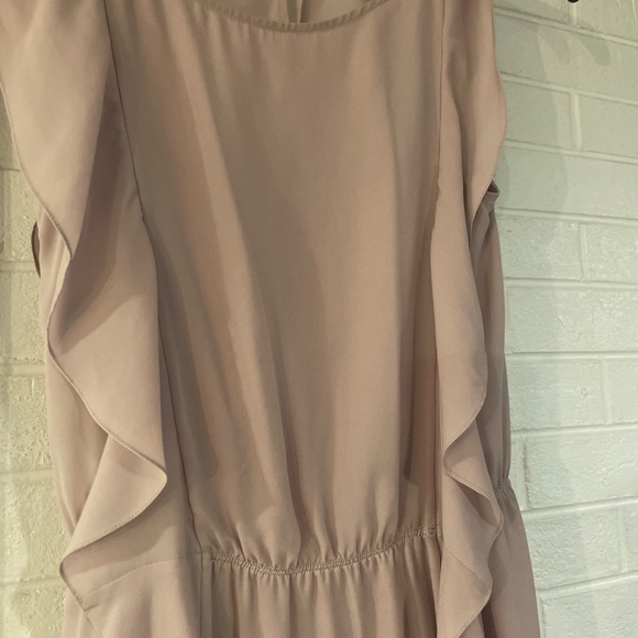 Champagne Maxi Dress Ruffled Size XXS - Picture 2 of 3